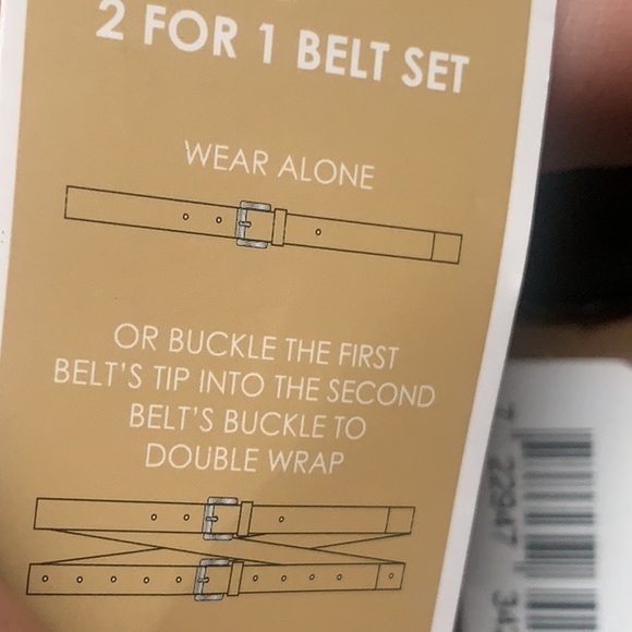 Michael Kors leather 2 belts wear it alone or together brand new with tag - Picture 4 of 4